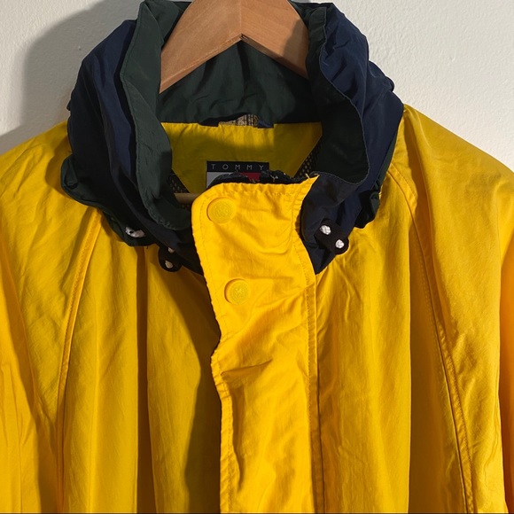 Vintage yellow Tommy Hilfiger hooded windbreaker - Picture 2 of 8